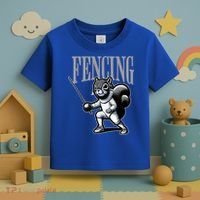 Squirrel Fencing Sports Fan Cartoon Style  Toddler T-Shirt thumb 3