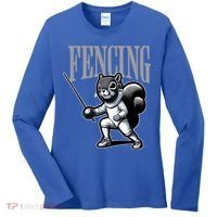Squirrel Fencing Sports Fan Cartoon Style  Women's Long Sleeve Shirt thumb 0