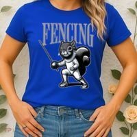 Squirrel Fencing Sports Fan Cartoon Style  Women's T-Shirt thumb 2