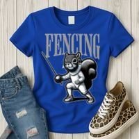 Squirrel Fencing Sports Fan Cartoon Style  Women's T-Shirt thumb 3