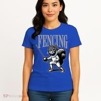 Squirrel Fencing Sports Fan Cartoon Style  Women's T-Shirt thumb 4