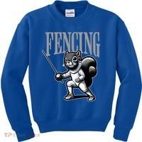 Squirrel Fencing Sports Fan Cartoon Style  Kids Sweatshirt thumb 0