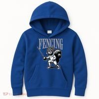 Squirrel Fencing Sports Fan Cartoon Style  Kids Hoodie thumb 0
