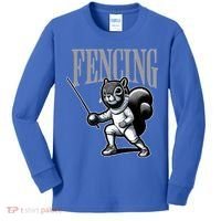 Squirrel Fencing Sports Fan Cartoon Style  Kids Long Sleeve Shirt thumb 0