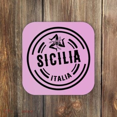 Sicilia Flag Sicily Palermo Italy Coaster