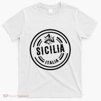 Sicilia Flag Sicily Palermo Italy T-Shirt thumb 0