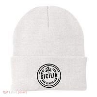 Sicilia Flag Sicily Palermo Italy Beanie thumb 0