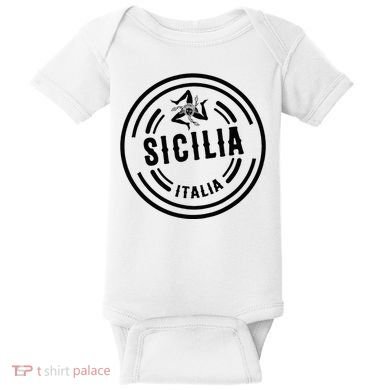 Sicilia Flag Sicily Palermo Italy Baby Bodysuit