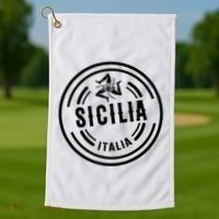 Sicilia Flag Sicily Palermo Italy Golf Towel thumb 1