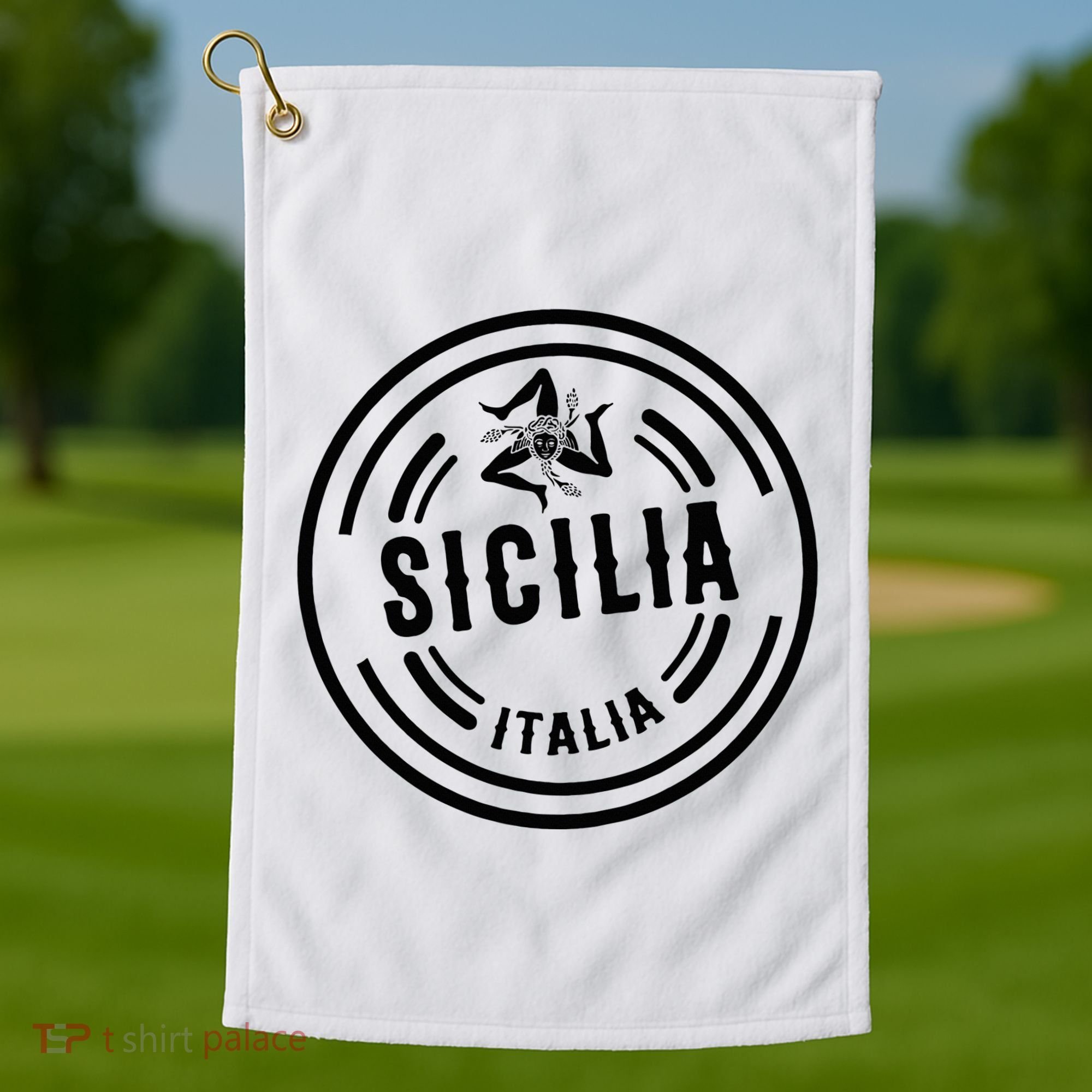 Sicilia Flag Sicily Palermo Italy Golf Towel