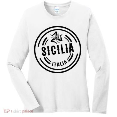Sicilia Flag Sicily Palermo Italy Women's Long Sleeve Shirt