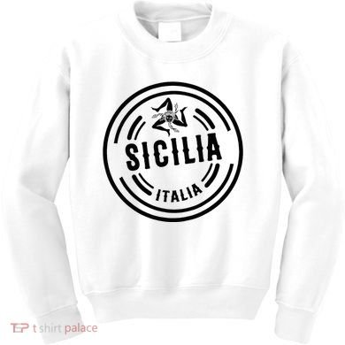Sicilia Flag Sicily Palermo Italy Kids Sweatshirt