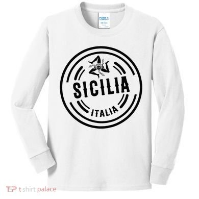 Sicilia Flag Sicily Palermo Italy Kids Long Sleeve Shirt