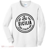 Sicilia Flag Sicily Palermo Italy Kids Long Sleeve Shirt thumb 0