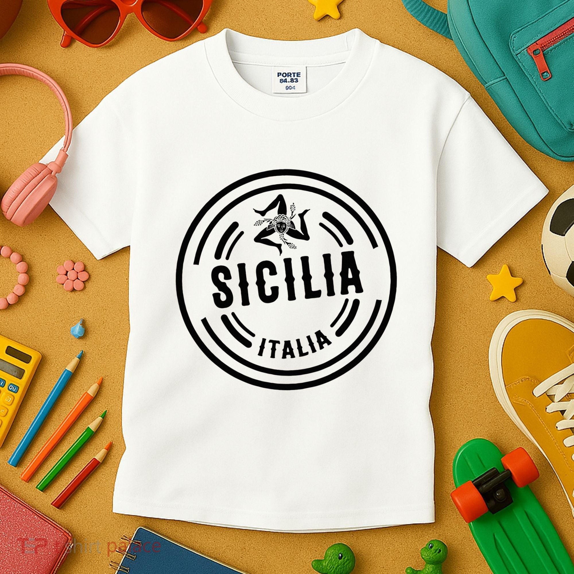 Sicilia Flag Sicily Palermo Italy Kids T-Shirt