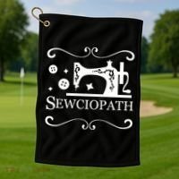 Sewciopath Funny Sewing Lover Golf Towel thumb 1