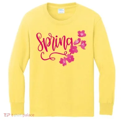 Spring Flower Kids Long Sleeve Shirt