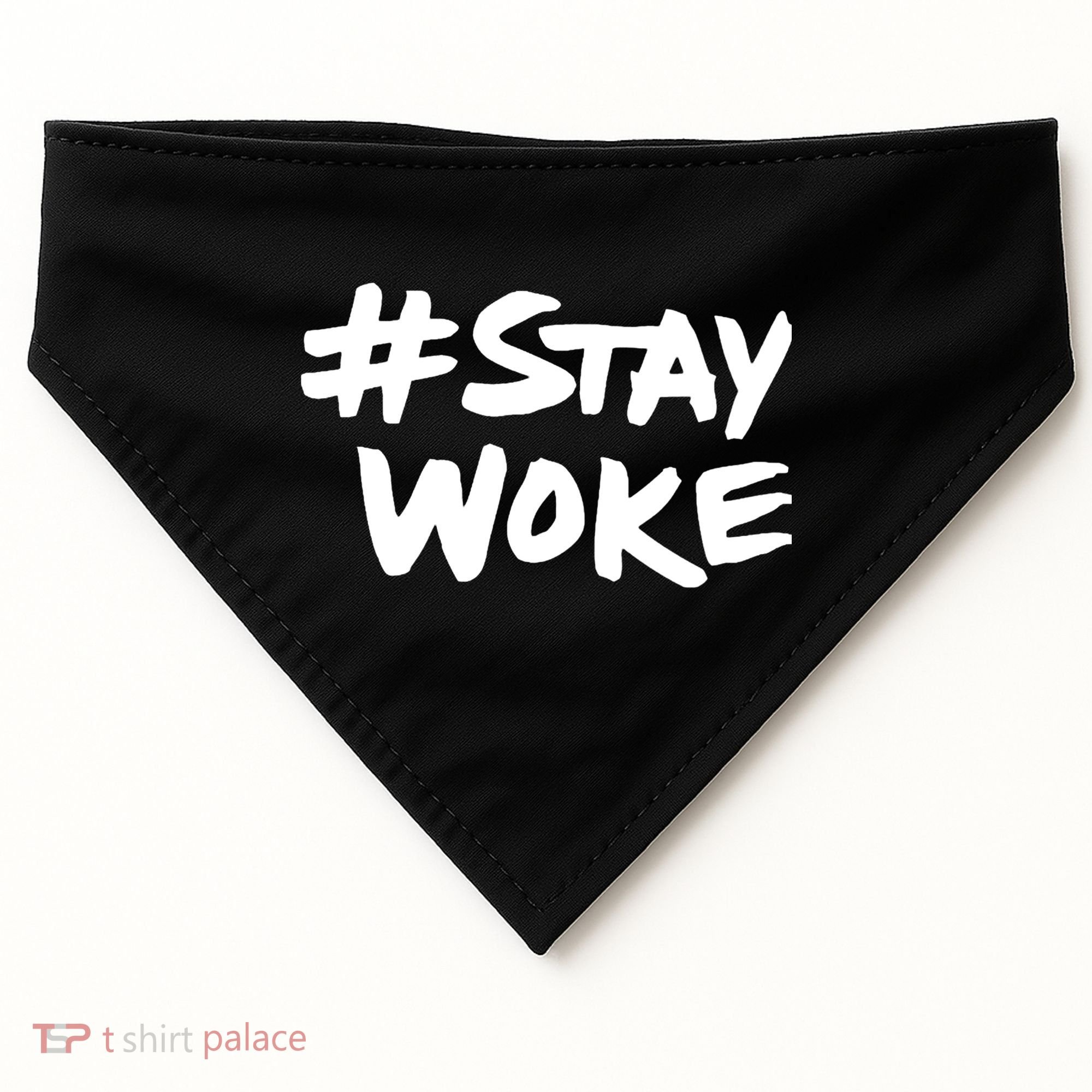 #Staywoke Funny Stay Woke Meme USA-Made Doggie Bandana