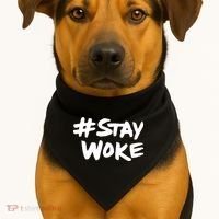 #Staywoke Funny Stay Woke Meme USA-Made Doggie Bandana thumb 1