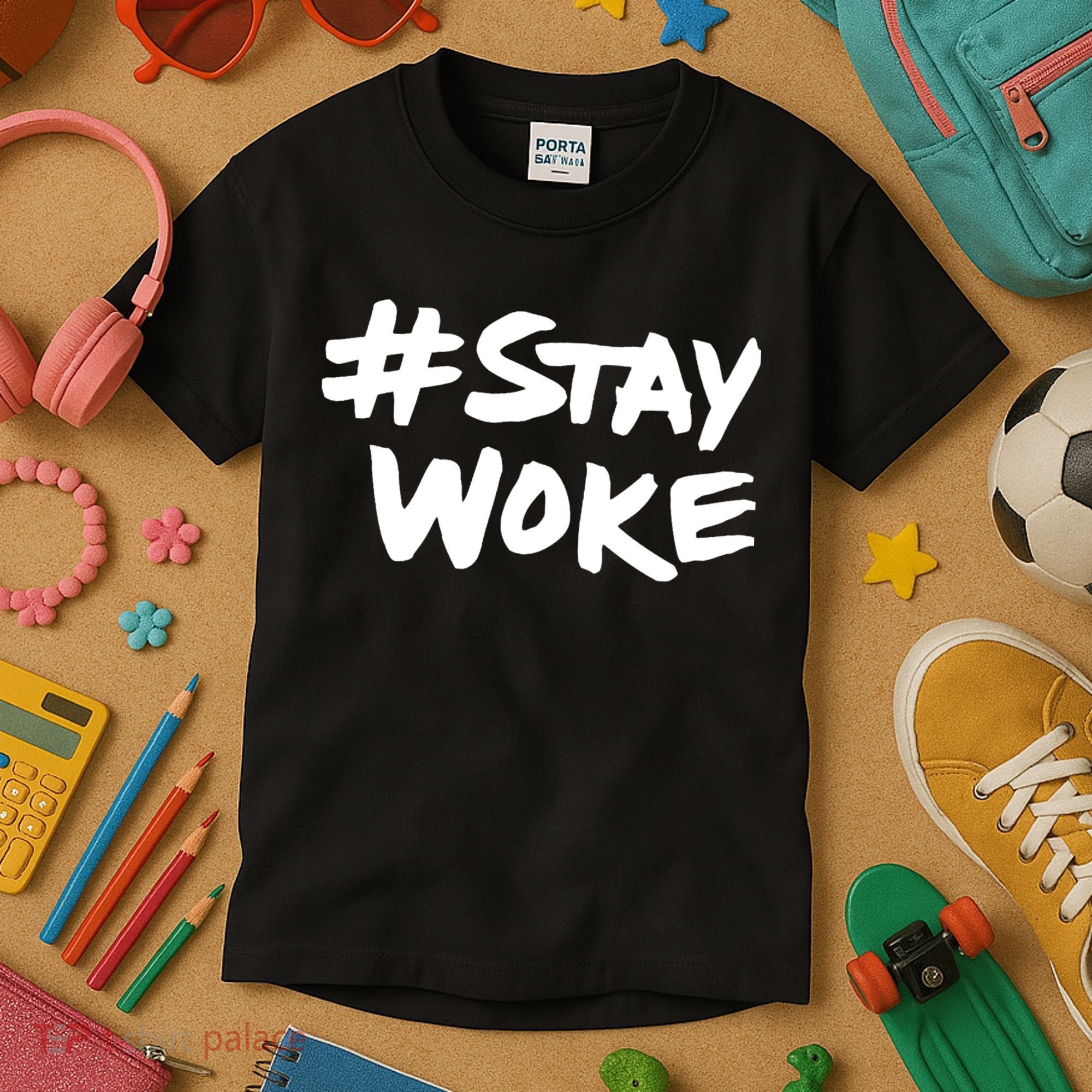 #Staywoke Funny Stay Woke Meme Kids T-Shirt