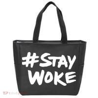 #Staywoke Funny Stay Woke Meme Tote Bag thumb 0