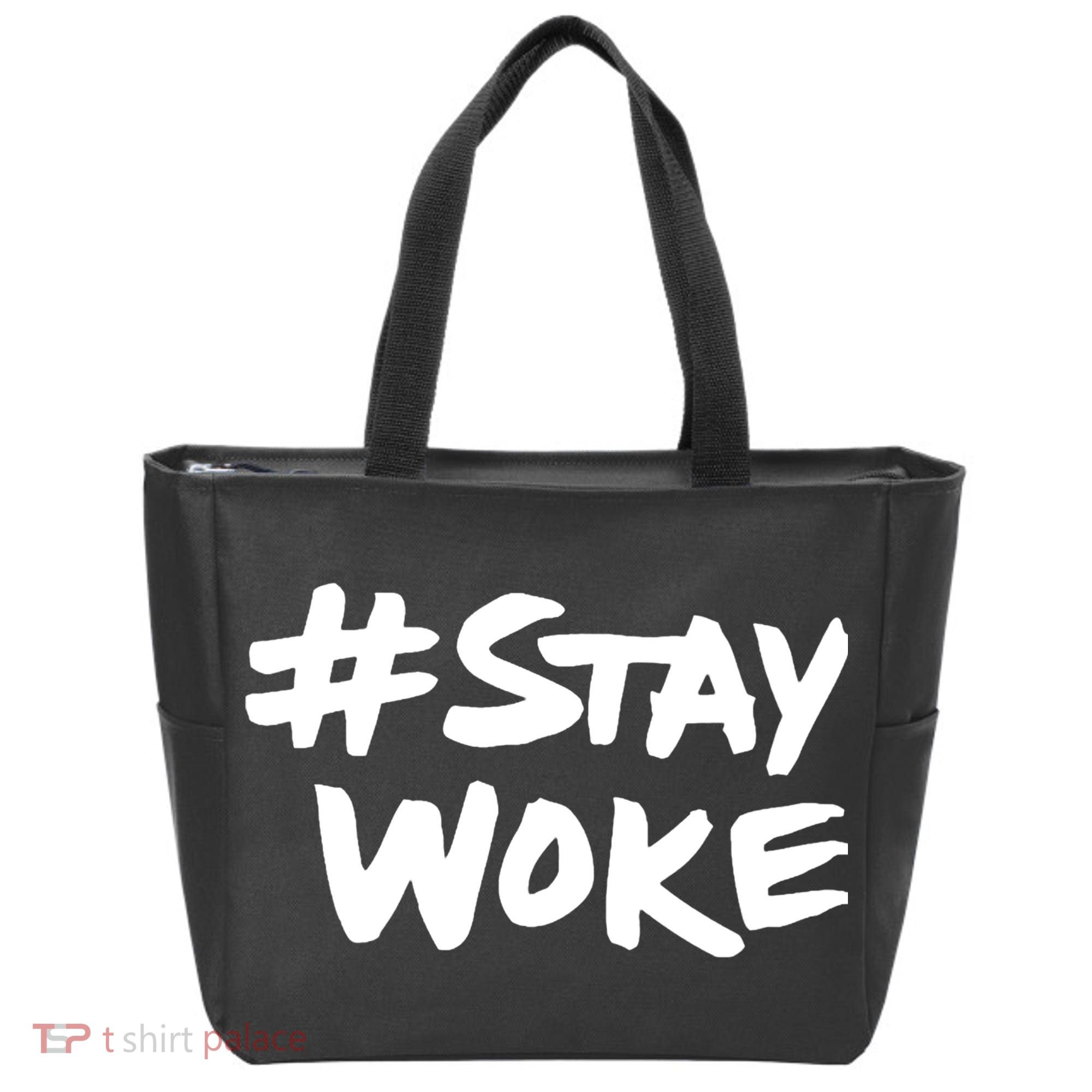 #Staywoke Funny Stay Woke Meme Tote Bag