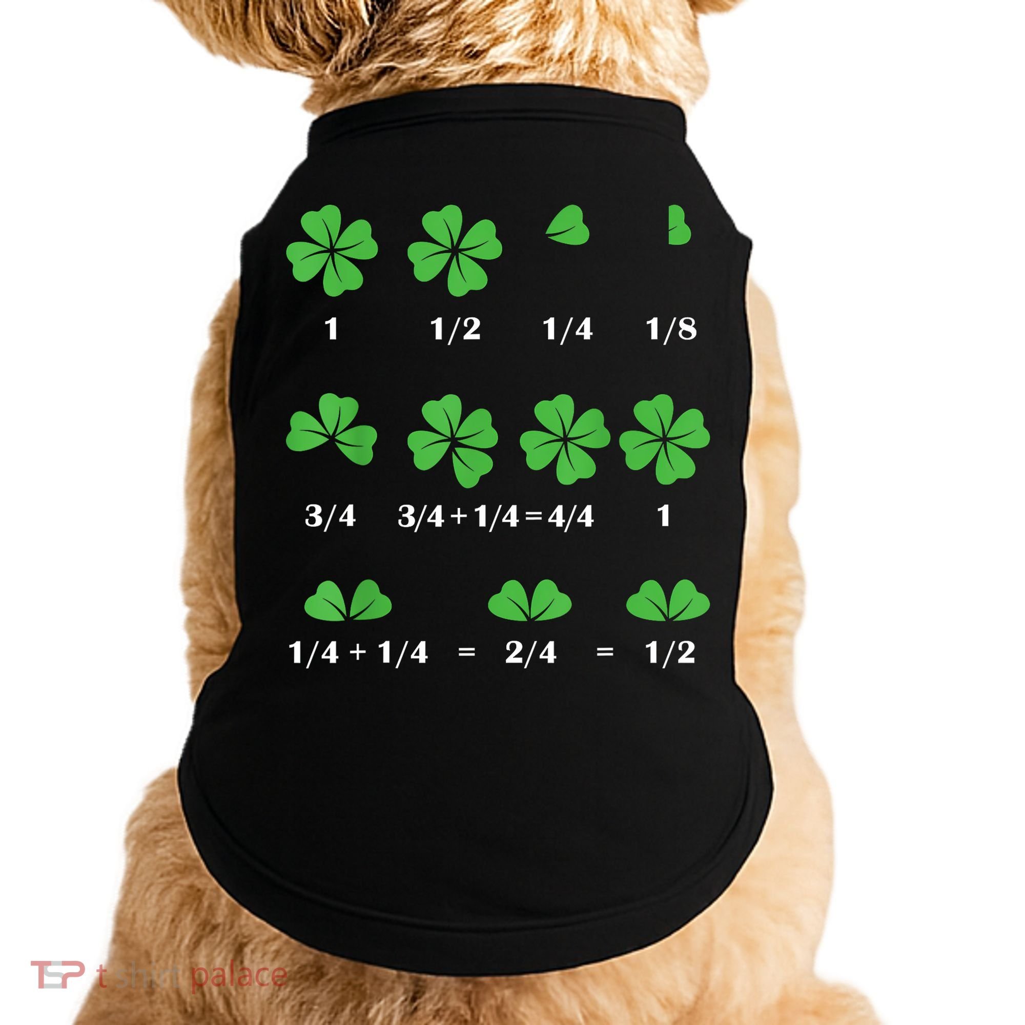 Shamrock Fraction St PatrickS Day Math Boy Doggie Tank
