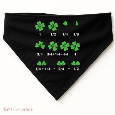Shamrock Fraction St PatrickS Day Math Boy USA-Made Doggie Bandana