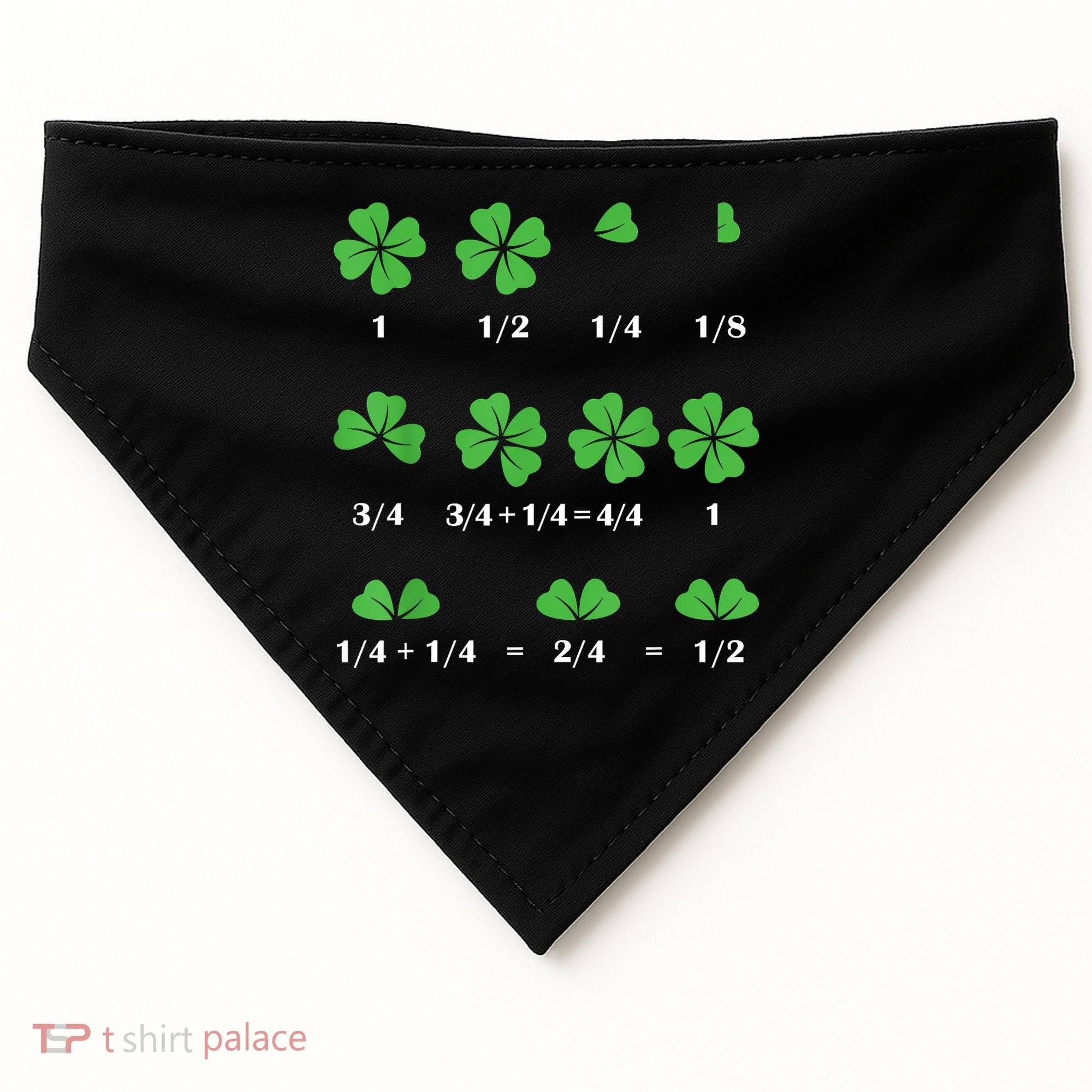 Shamrock Fraction St PatrickS Day Math Boy USA-Made Doggie Bandana