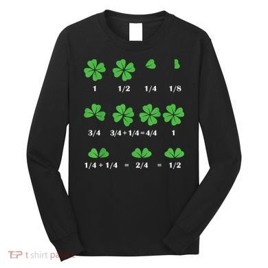 Shamrock Fraction St PatrickS Day Math Boy Long Sleeve Shirt