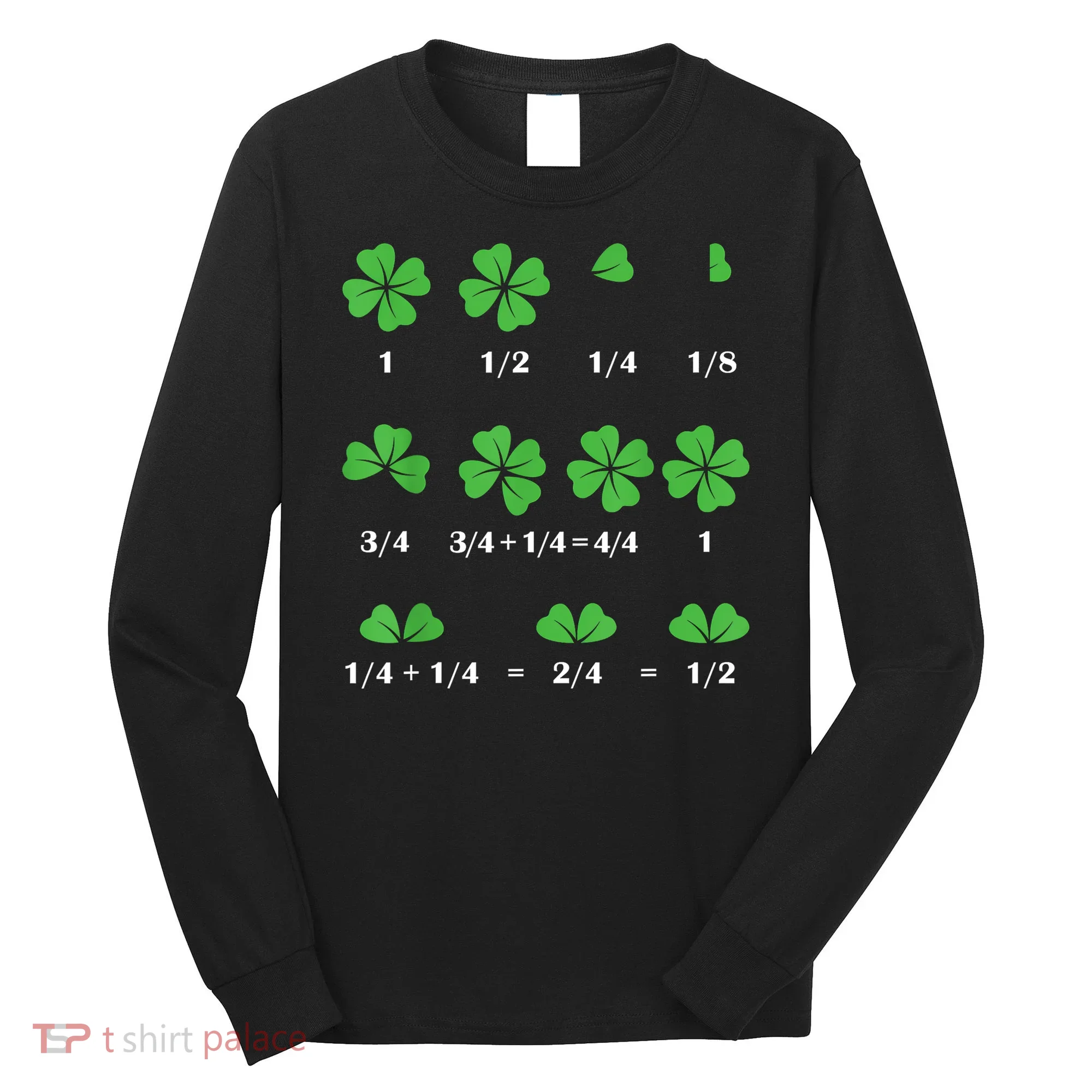 Shamrock Fraction St PatrickS Day Math Boy Long Sleeve Shirt
