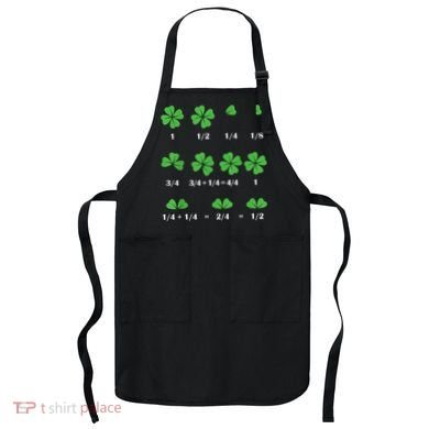 Shamrock Fraction St PatrickS Day Math Boy Apron