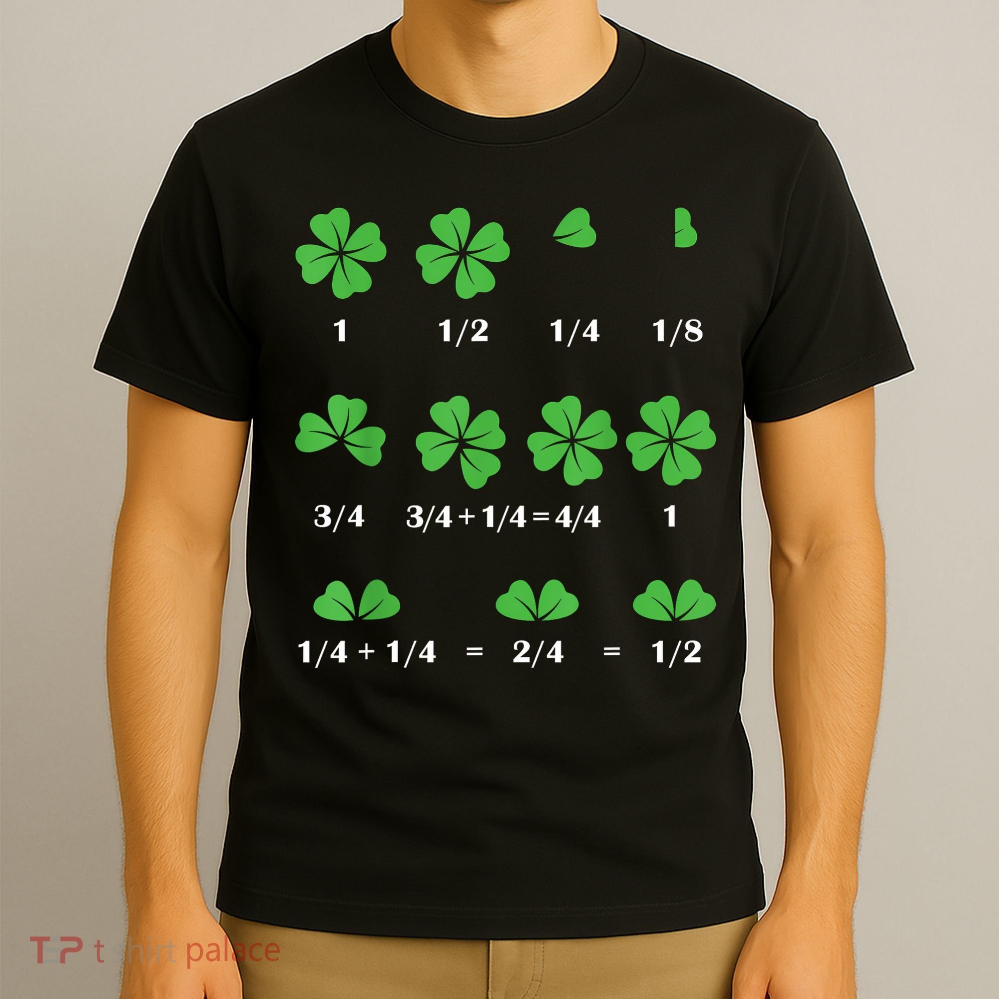 Shamrock Fraction St PatrickS Day Math Boy T-Shirt
