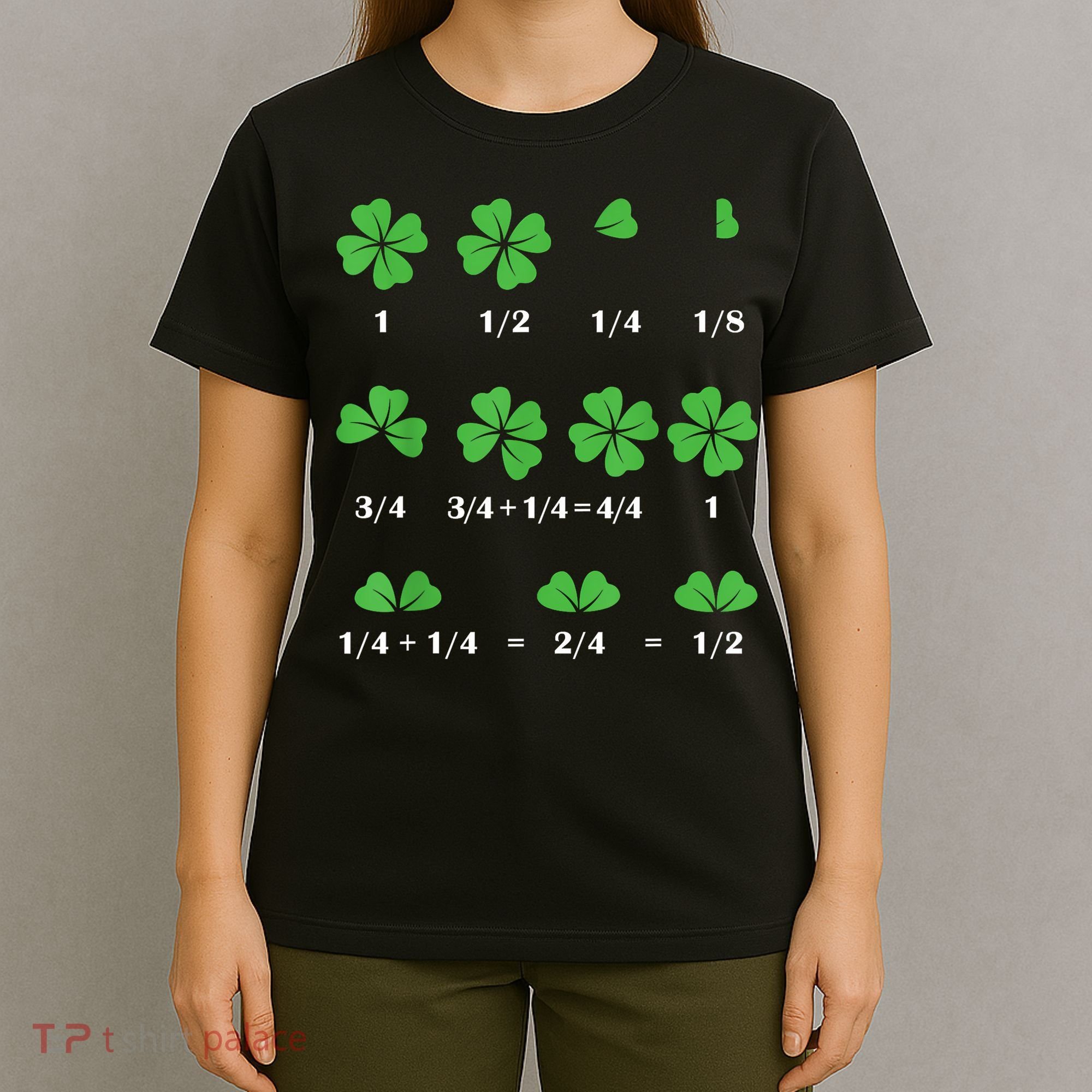 Shamrock Fraction St PatrickS Day Math Boy T-Shirt