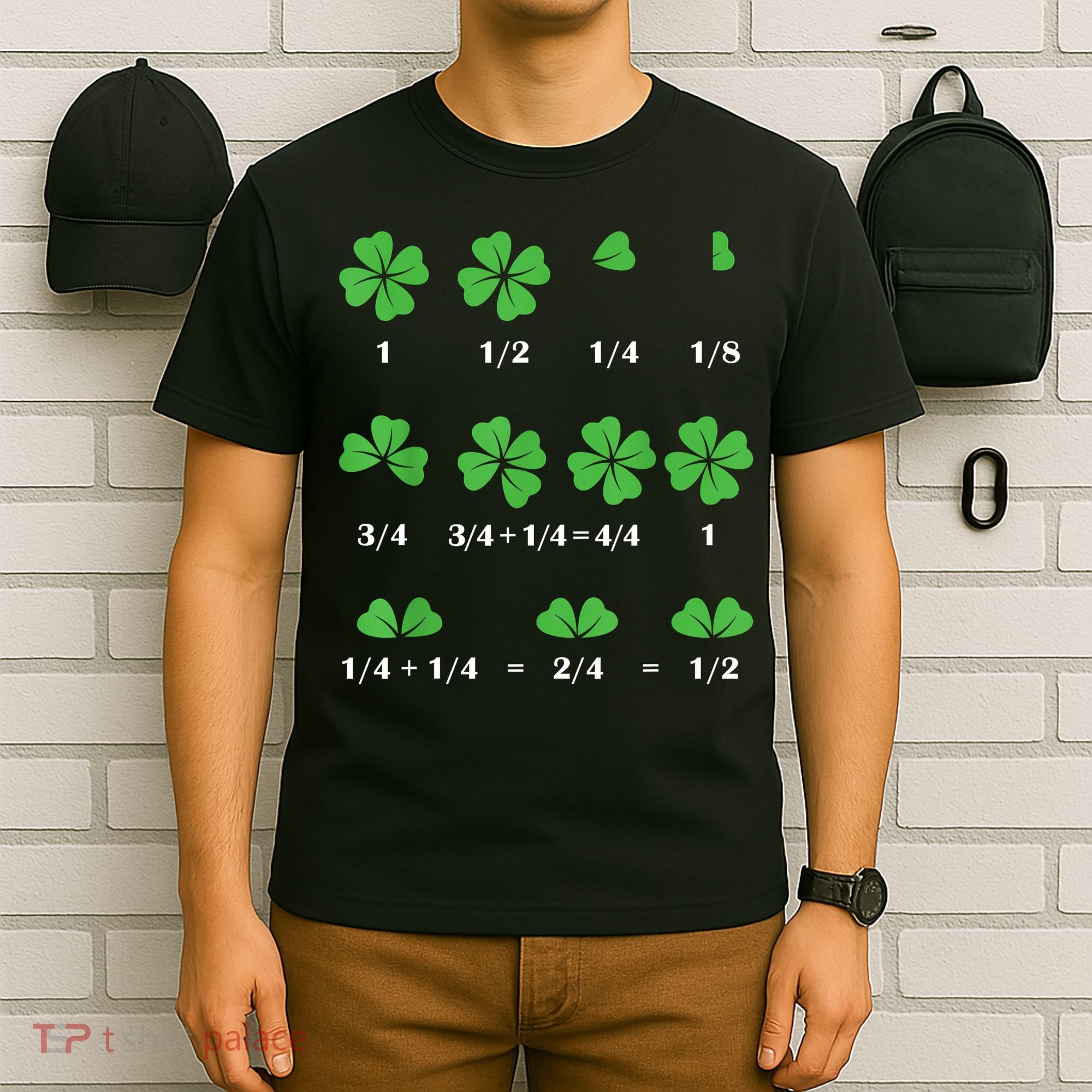Shamrock Fraction St PatrickS Day Math Boy T-Shirt