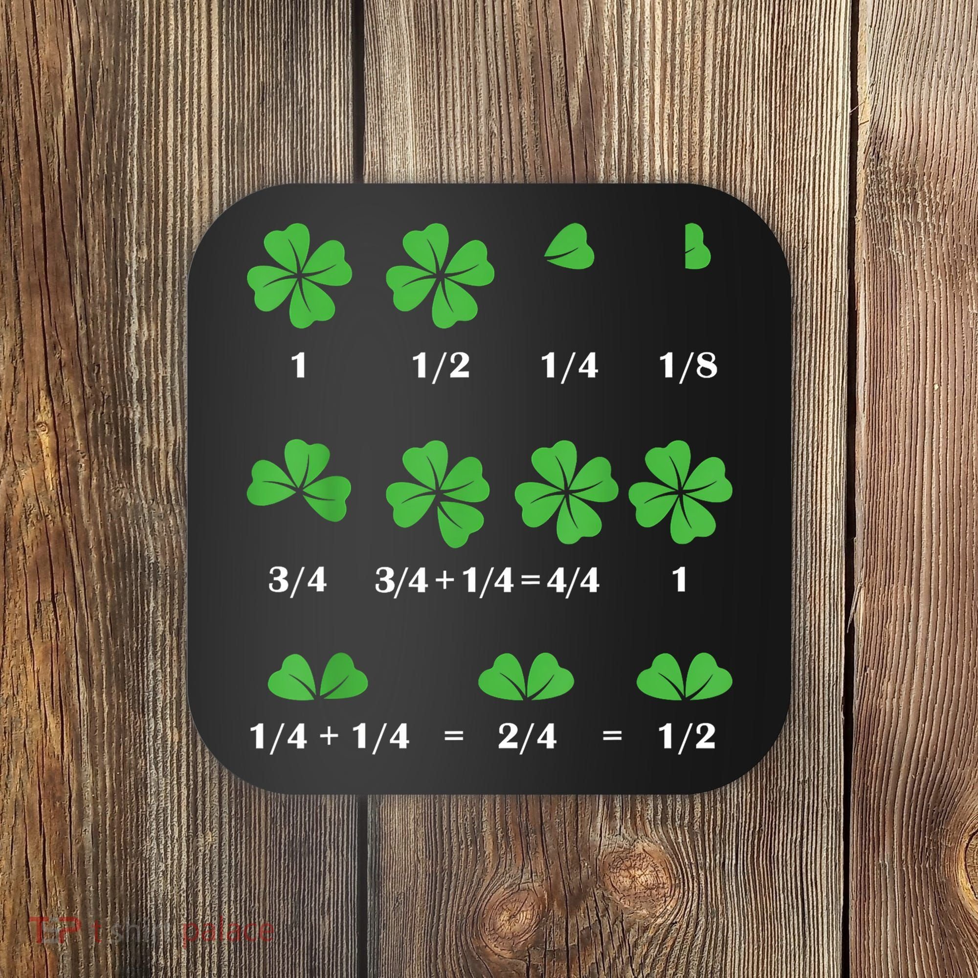 Shamrock Fraction St PatrickS Day Math Boy Coaster