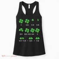 Shamrock Fraction St PatrickS Day Math Boy Women's Tank Top thumb 0