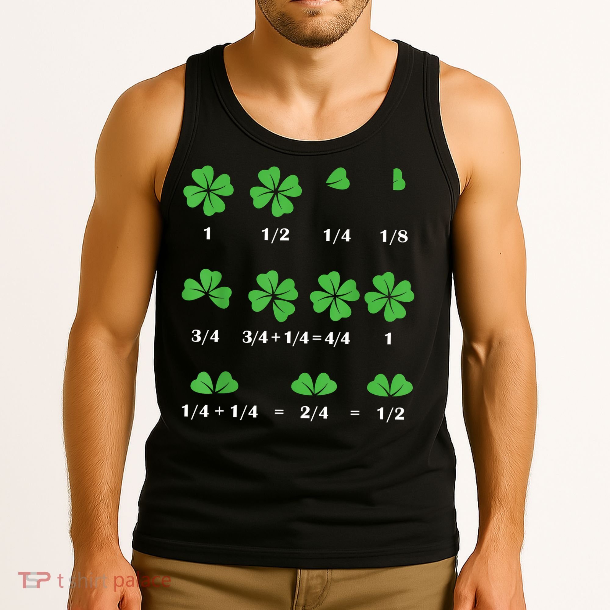 Shamrock Fraction St PatrickS Day Math Boy Tank Top