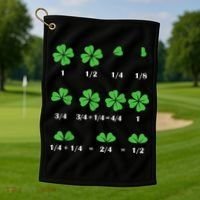 Shamrock Fraction St PatrickS Day Math Boy Golf Towel thumb 1