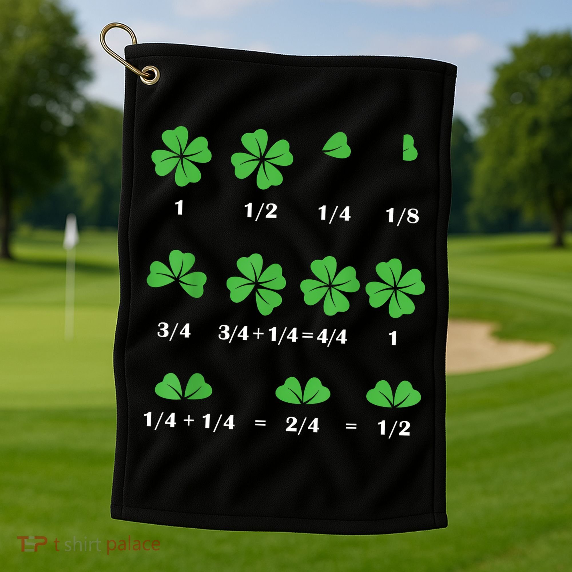 Shamrock Fraction St PatrickS Day Math Boy Golf Towel