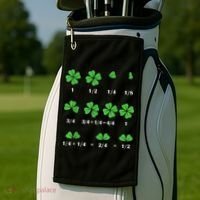 Shamrock Fraction St PatrickS Day Math Boy Golf Towel thumb 2