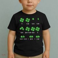 Shamrock Fraction St PatrickS Day Math Boy Toddler T-Shirt thumb 2