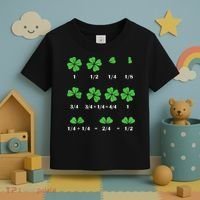 Shamrock Fraction St PatrickS Day Math Boy Toddler T-Shirt thumb 3