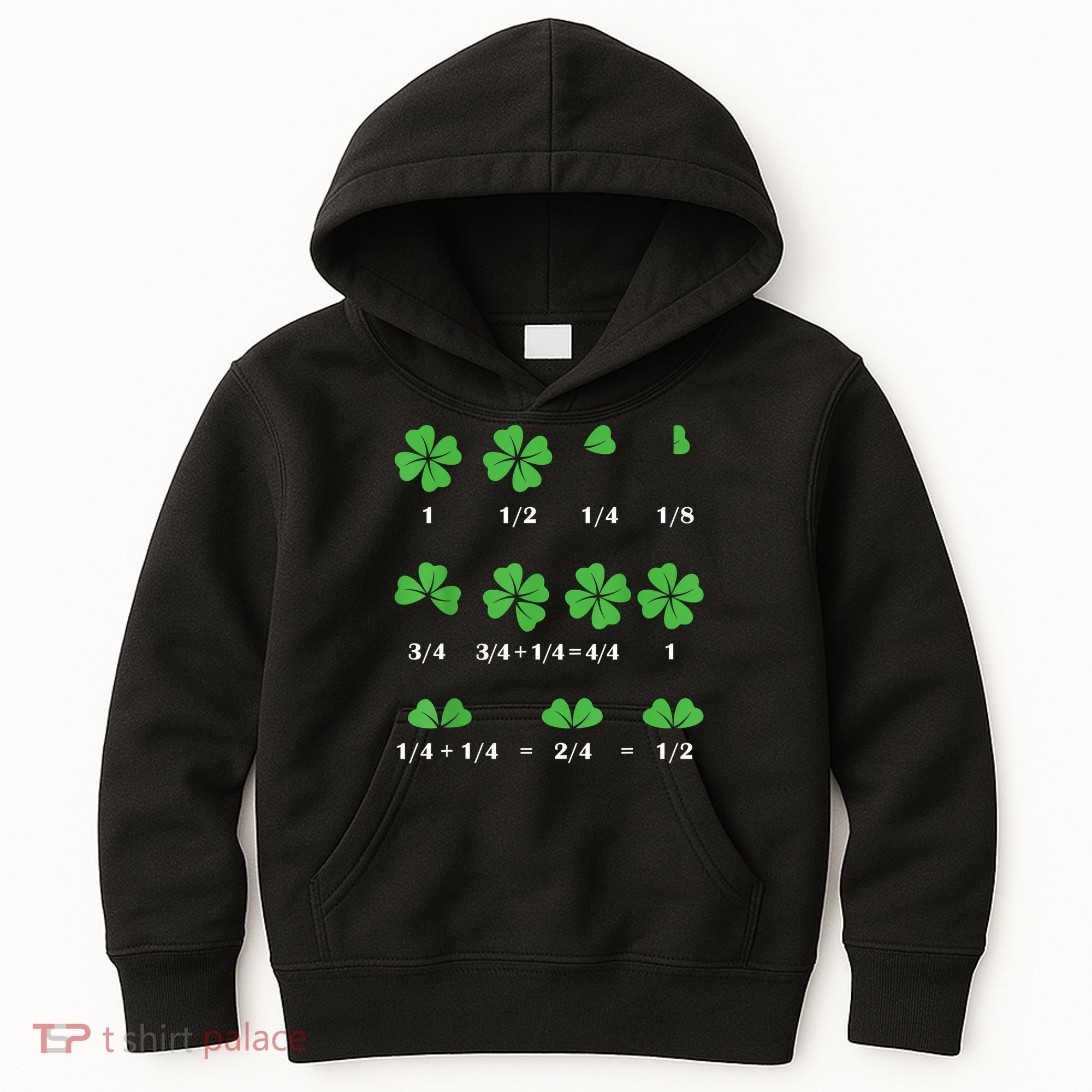 Shamrock Fraction St PatrickS Day Math Boy Kids Hoodie