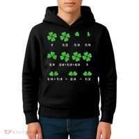 Shamrock Fraction St PatrickS Day Math Boy Kids Hoodie thumb 4