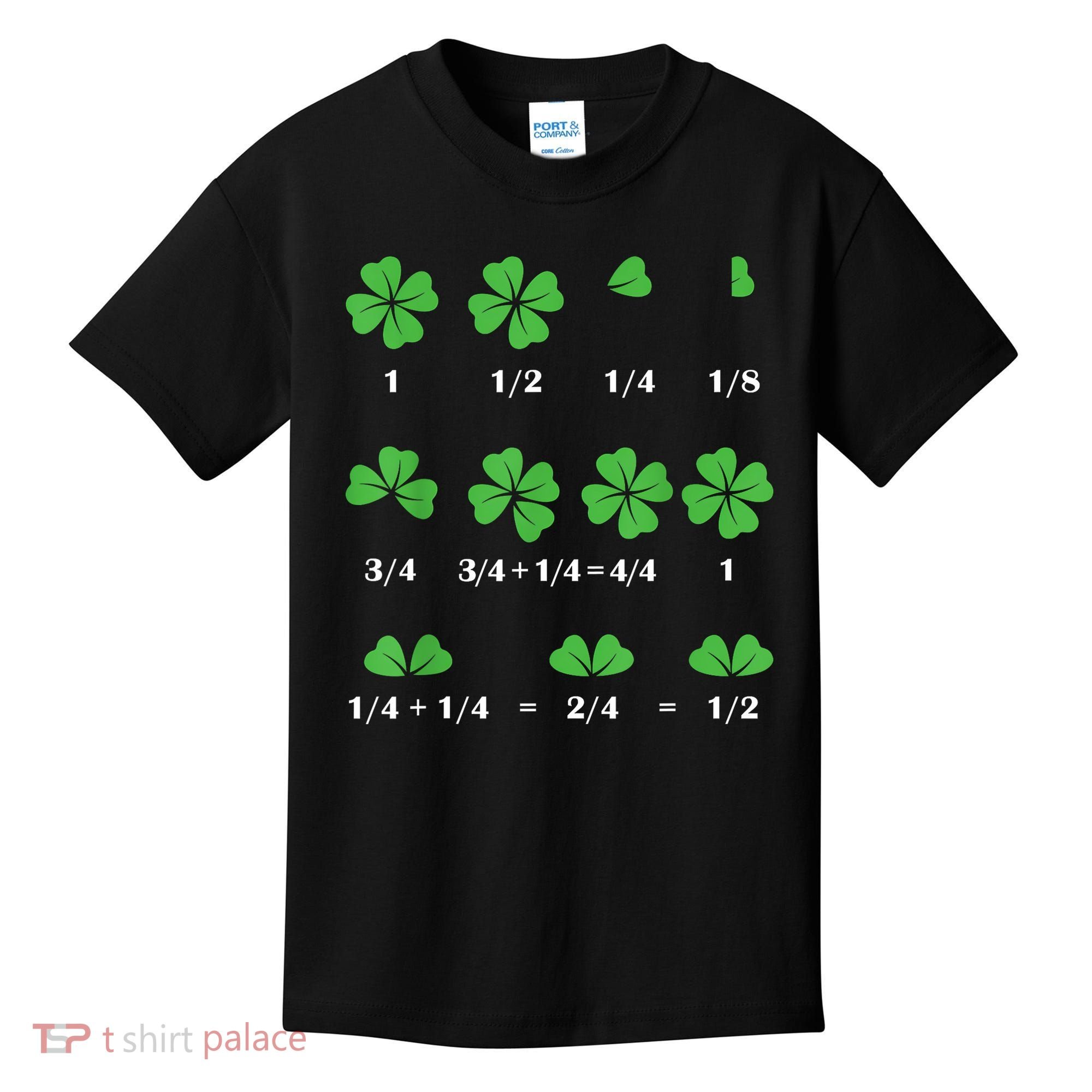 Shamrock Fraction St PatrickS Day Math Boy Kids T-Shirt