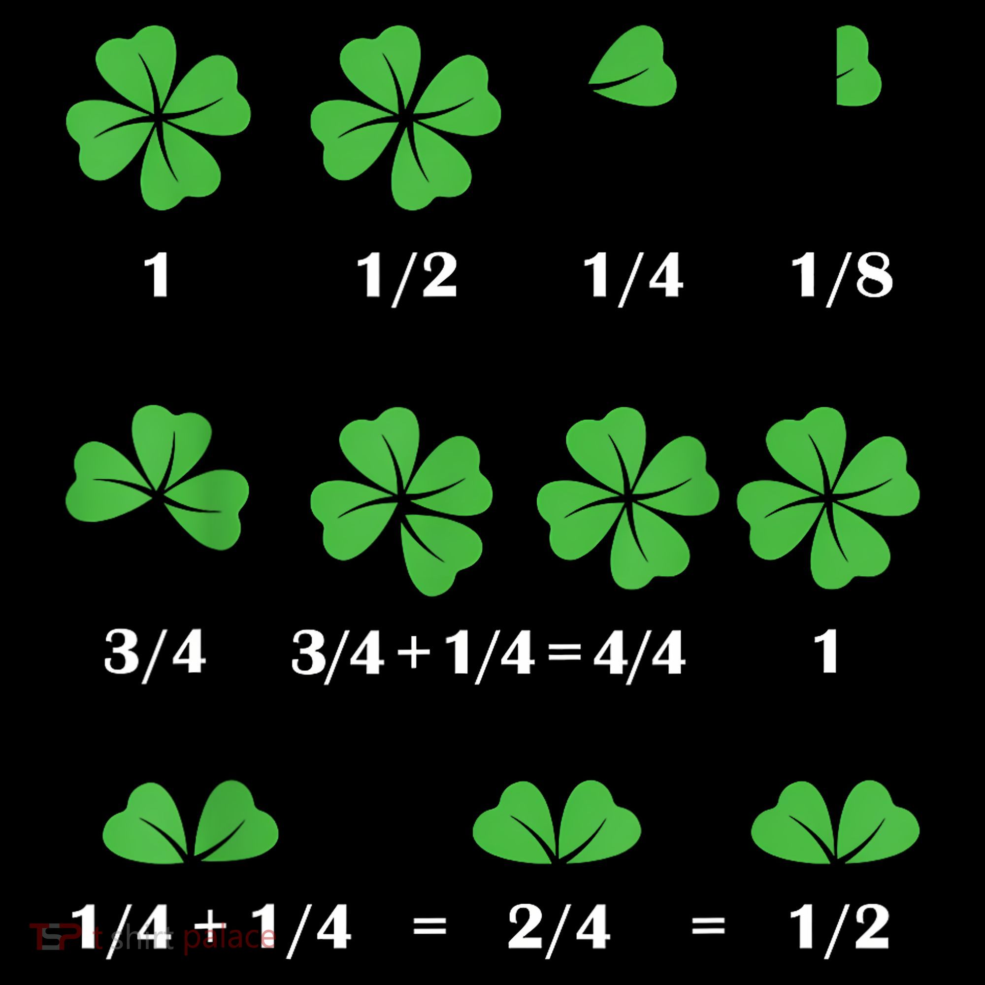 Shamrock Fraction St PatrickS Day Math Boy Kids T-Shirt