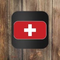 Switzerland Flag Soccer Team World Cup 2022 Swiss Flag Coaster thumb 0