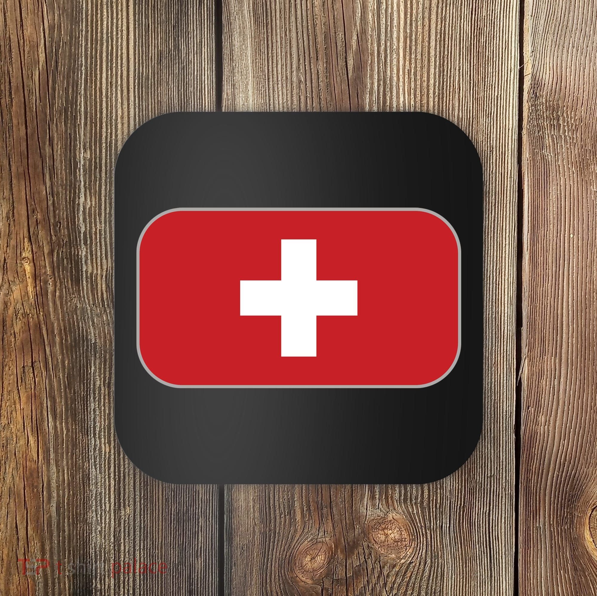 Switzerland Flag Soccer Team World Cup 2022 Swiss Flag Coaster