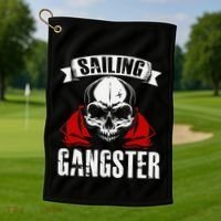 Sailing Funny Sailing Gangster Quote Sailor Sailboat Golf Towel thumb 1